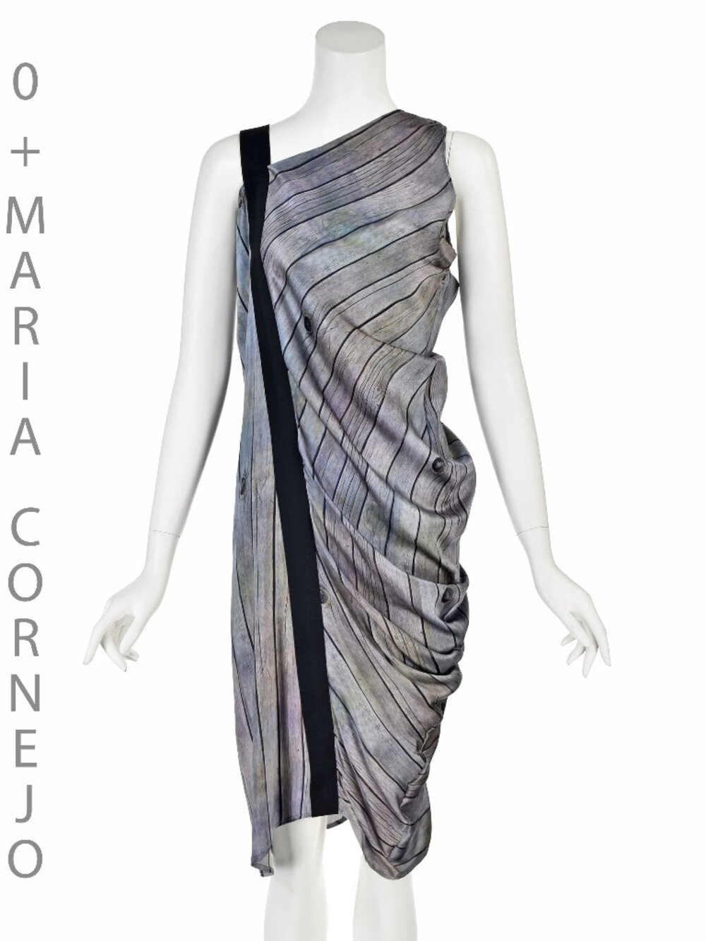 ZERO+MARIA CORNEJO Tinted Gray Silk Asymmetrical Cocktail Dress, SZ 8